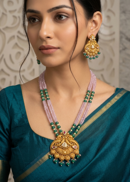 Necklace for ladies with kundan