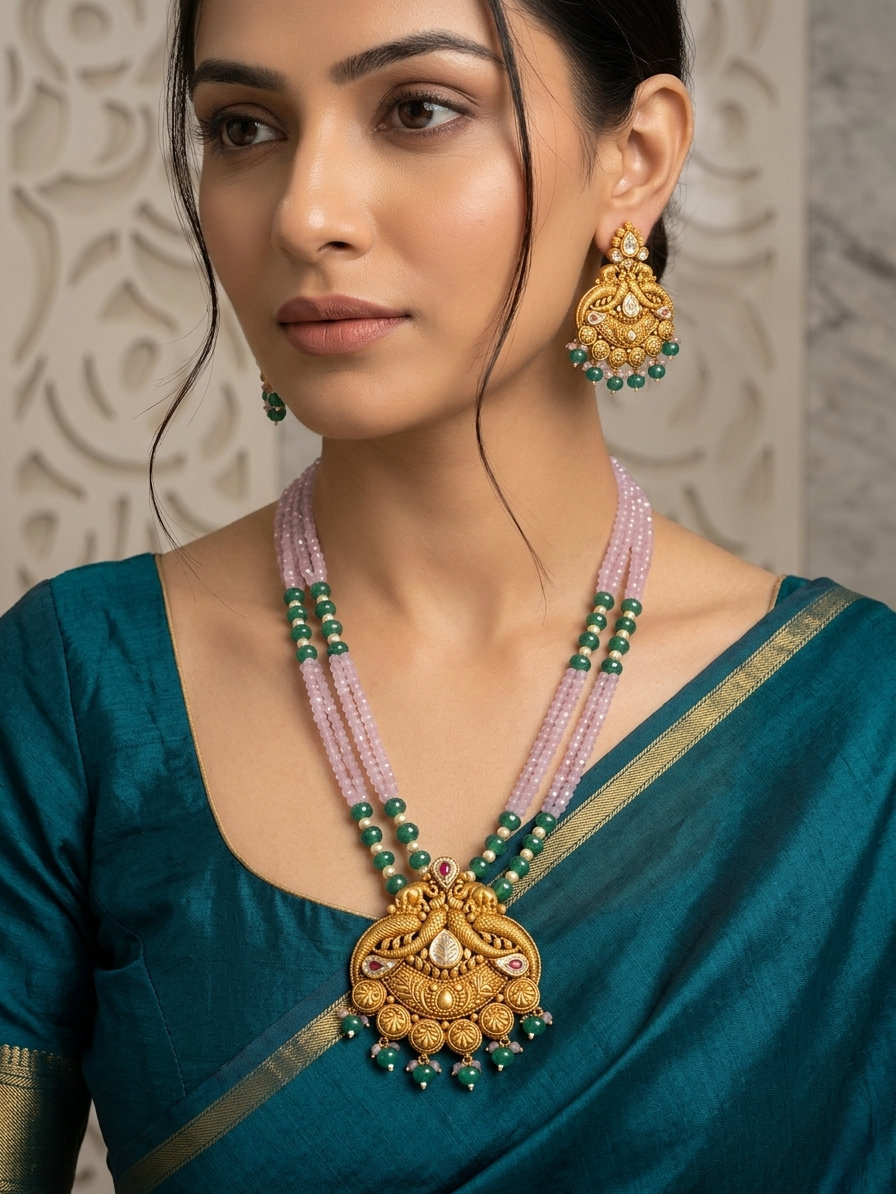 Necklace for ladies with kundan
