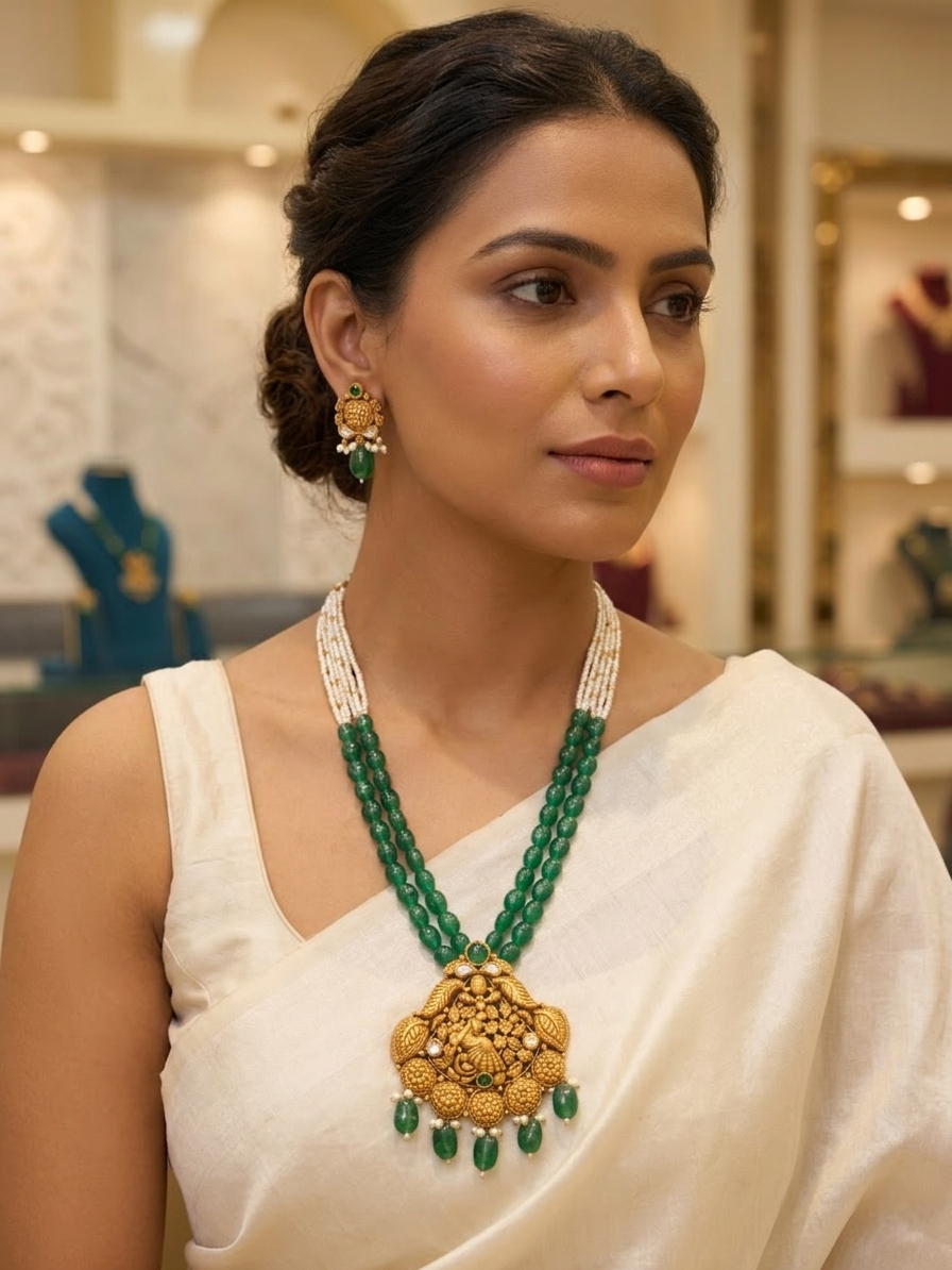 Necklace for ladies with kundan