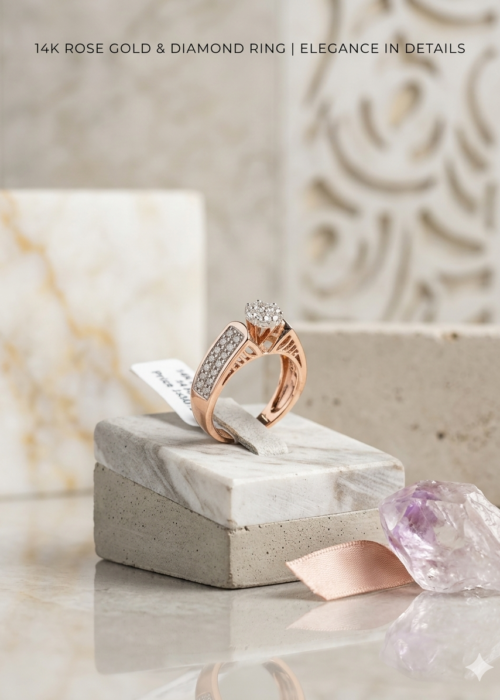 Diamond studded Gold ladies rings